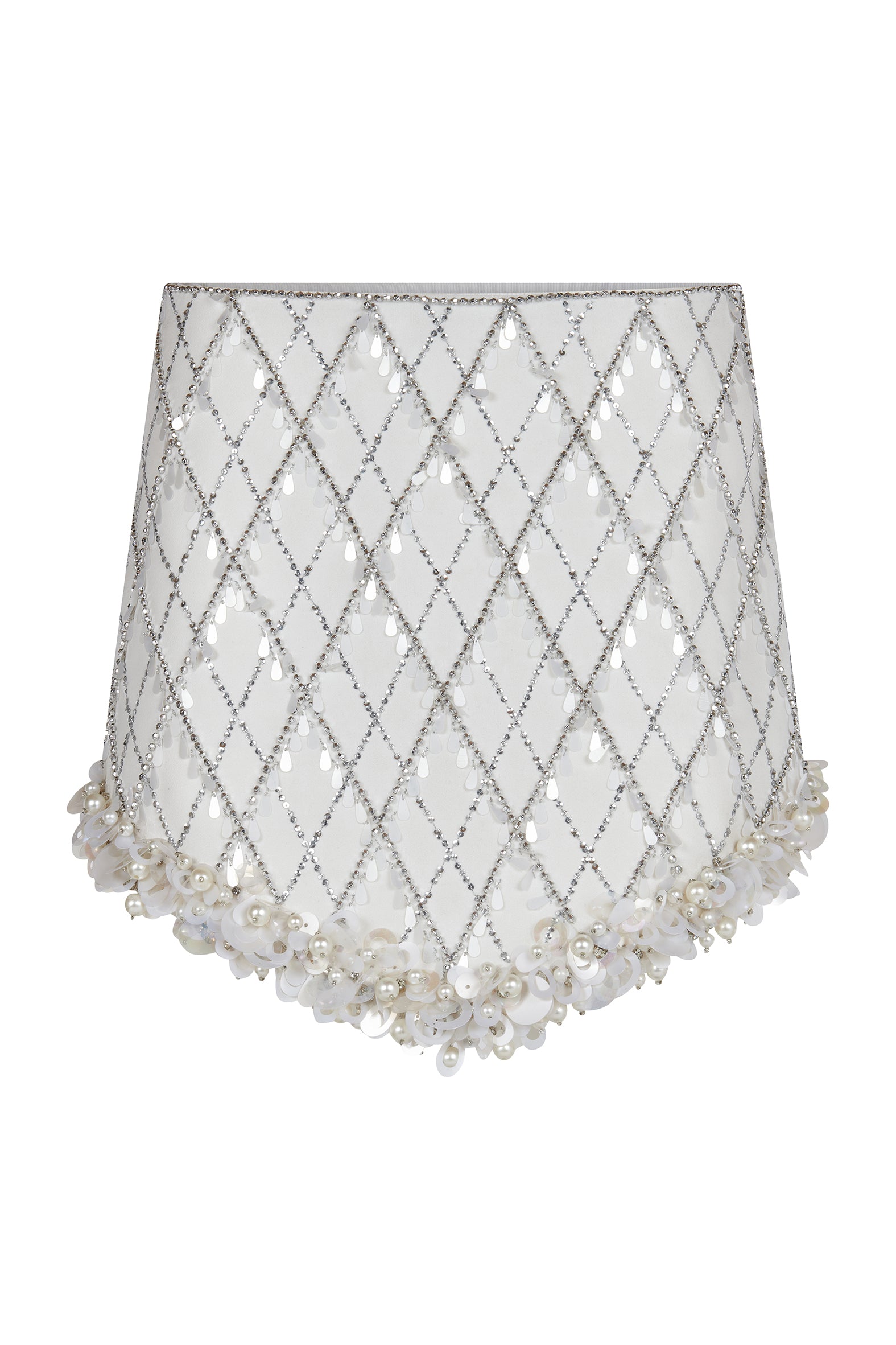 SKIRT IN CREPE W/EMBR PEARL SV