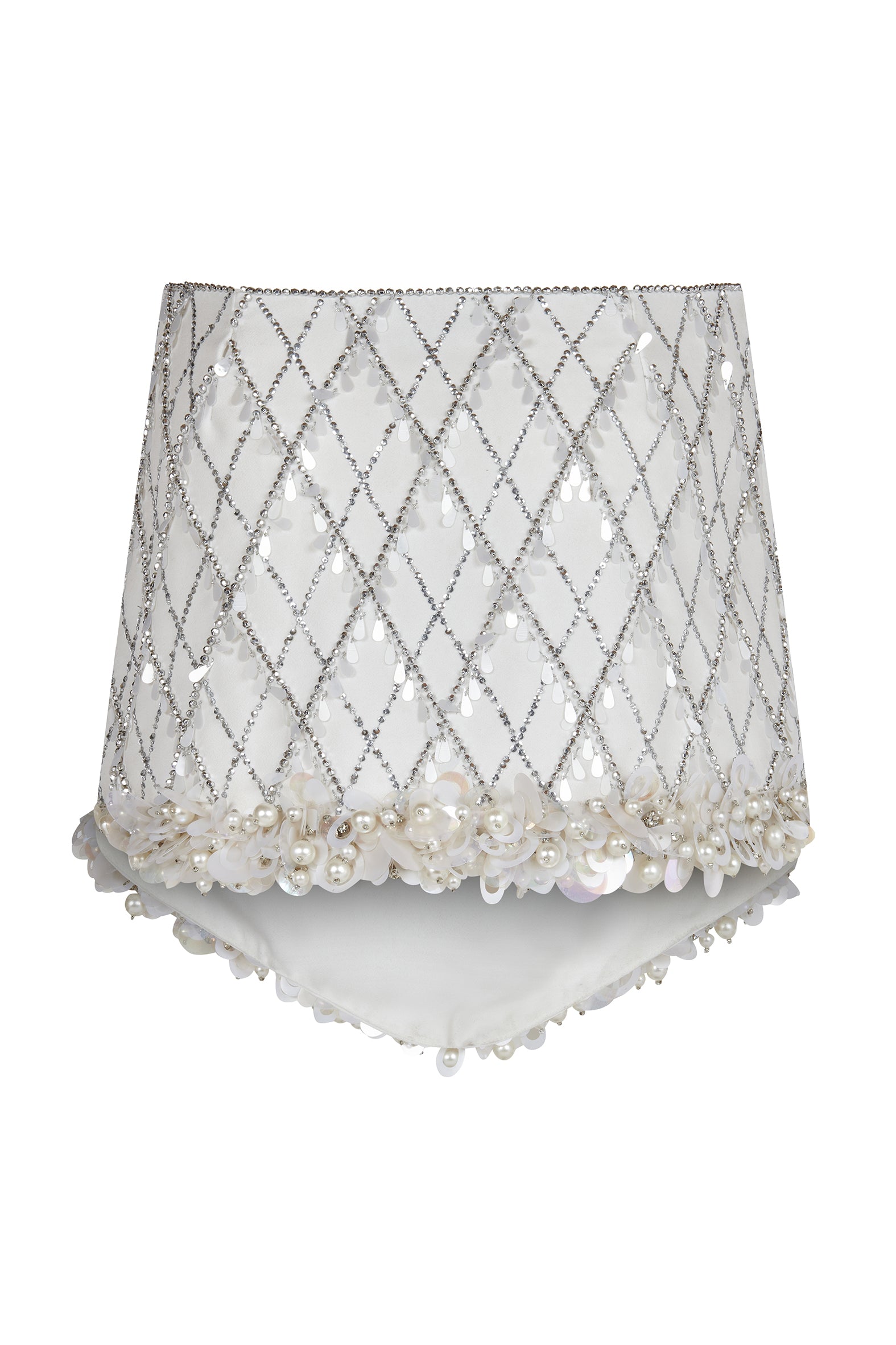 SKIRT IN CREPE W/EMBR PEARL SV