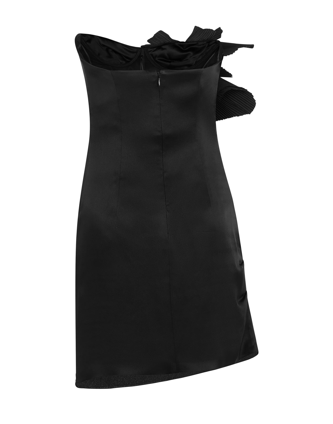 Satin Mini Dress with Flower