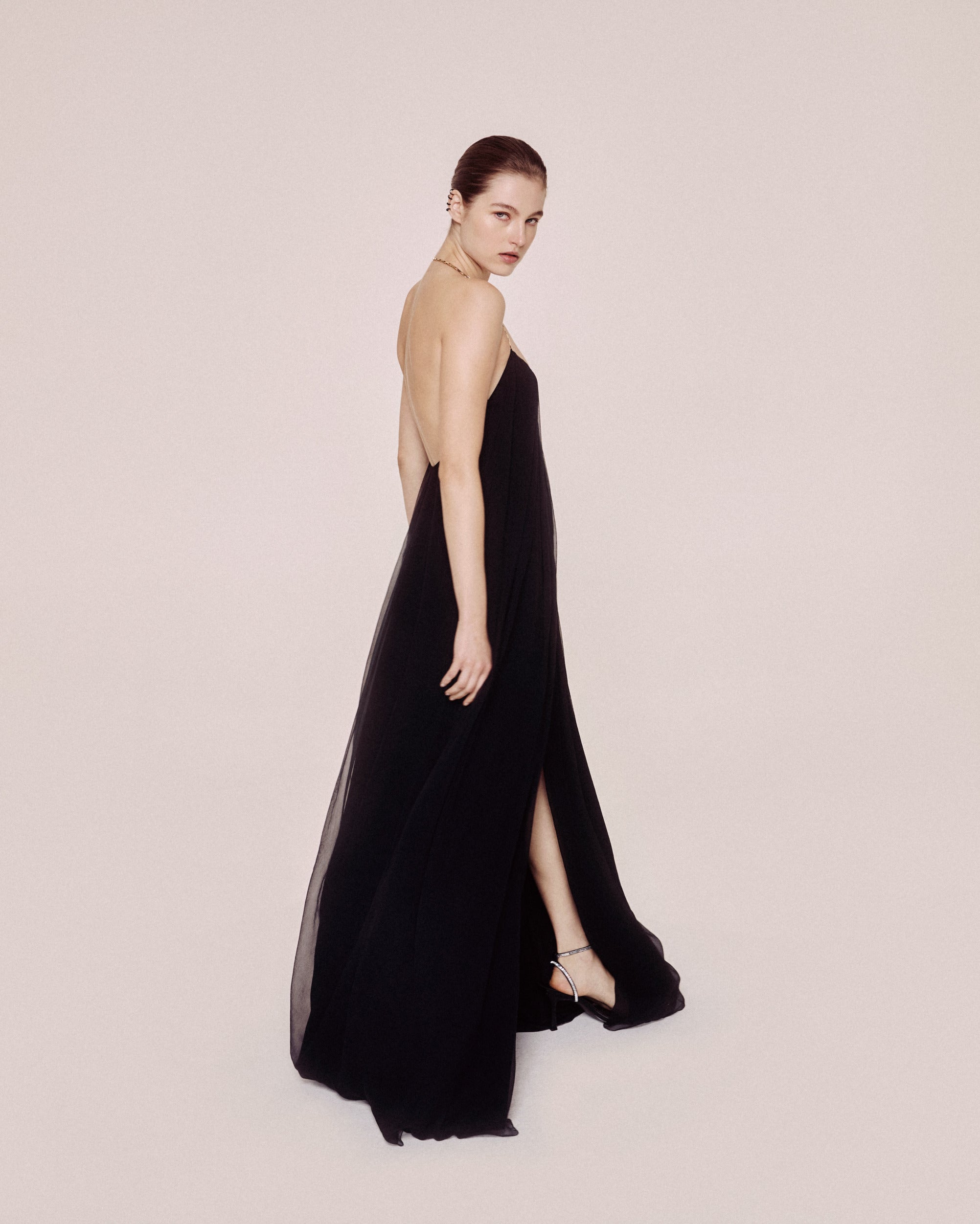 Long Dress in Silk Chiffon