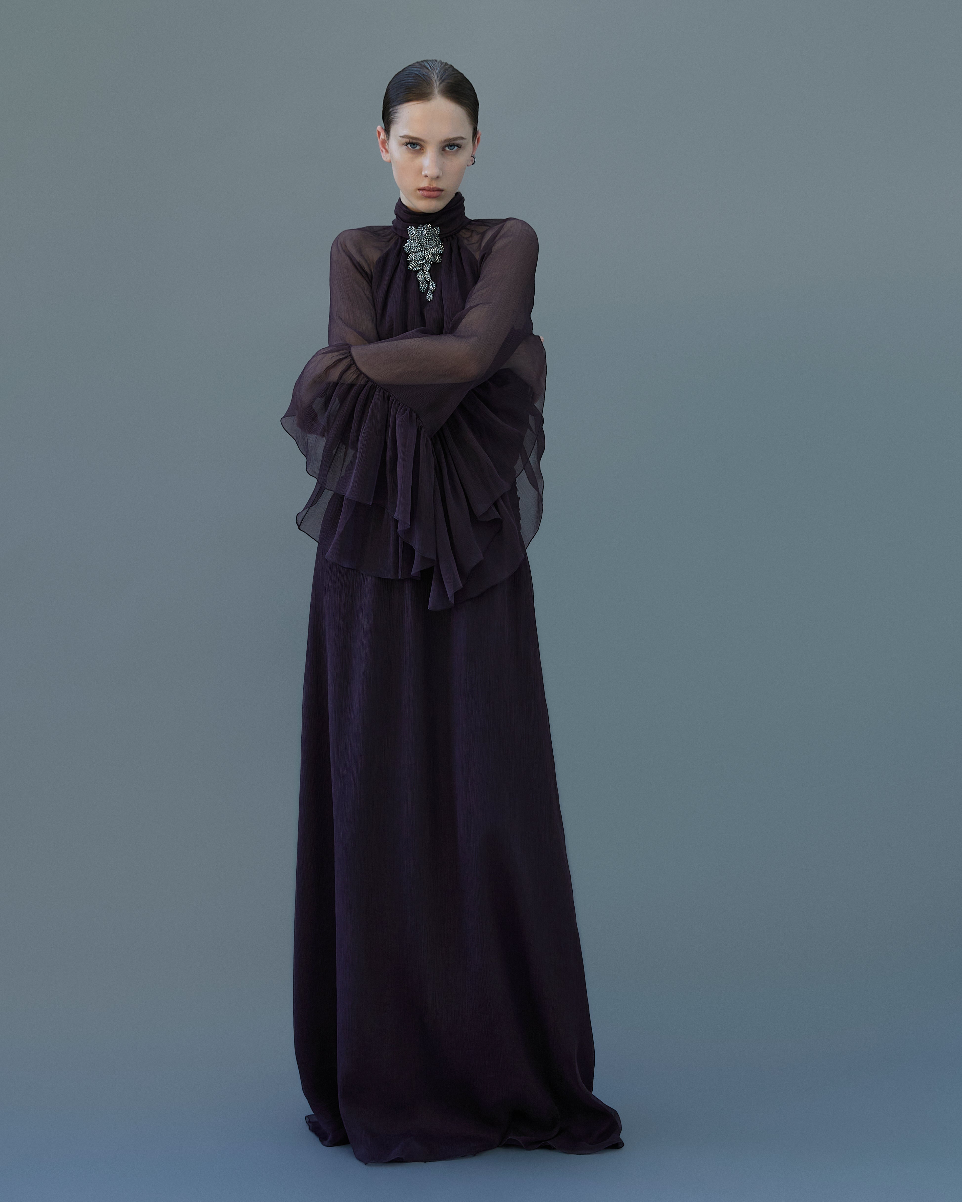 Chiffon Brooch Dress