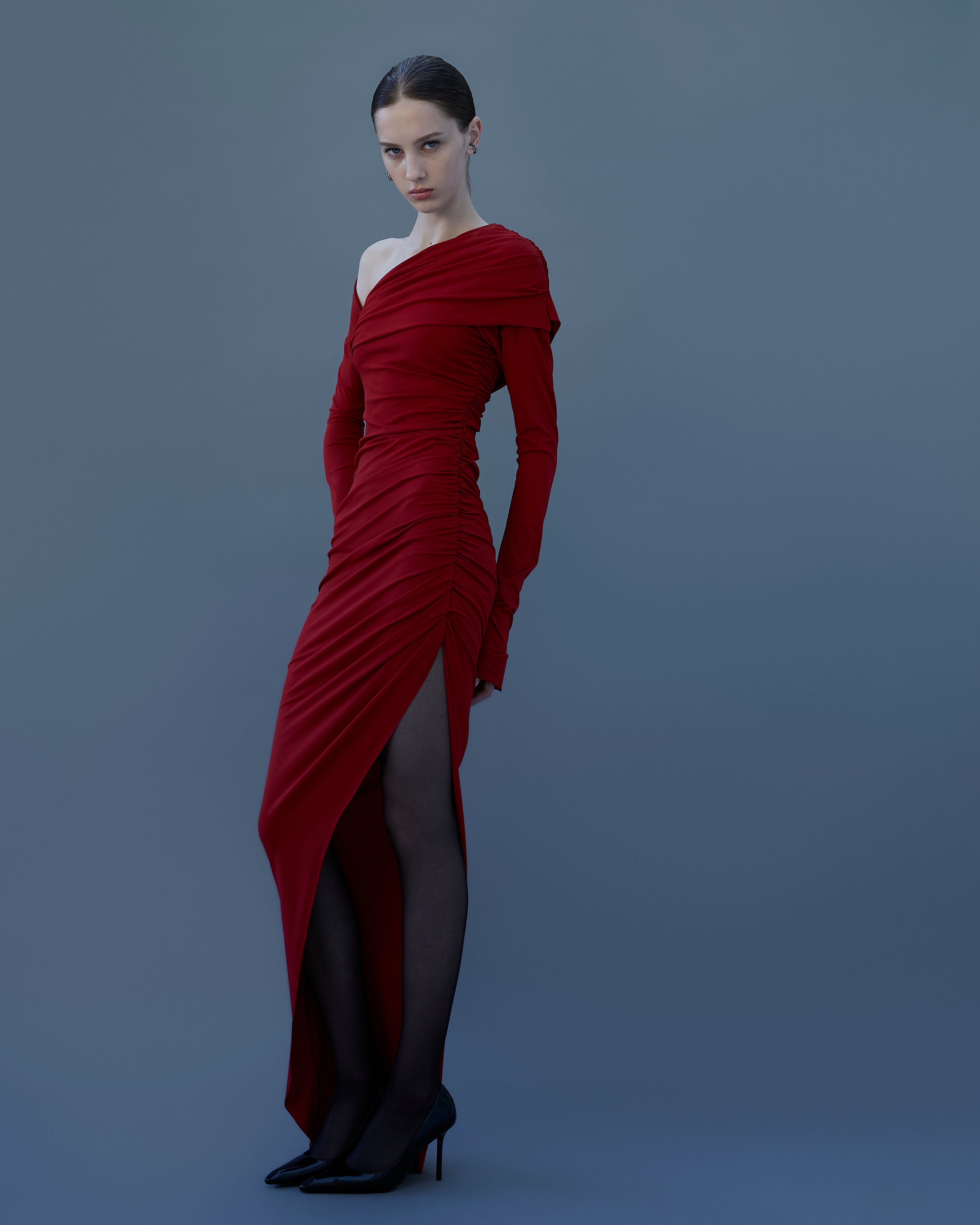 Long Fluid Jersey Dress