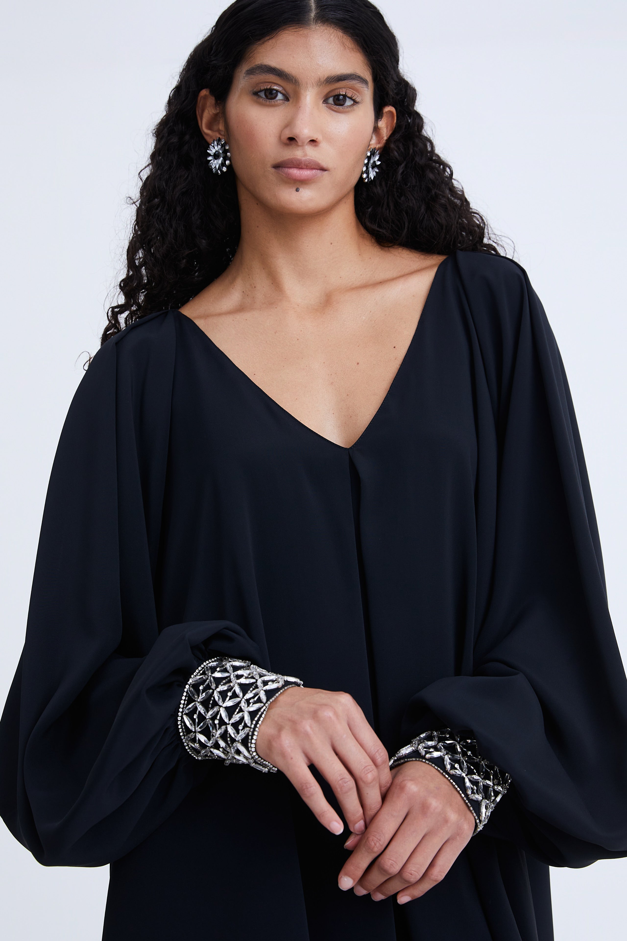 Embroidered Crepe de Chine Dress AmenStyle dress AMEN.
