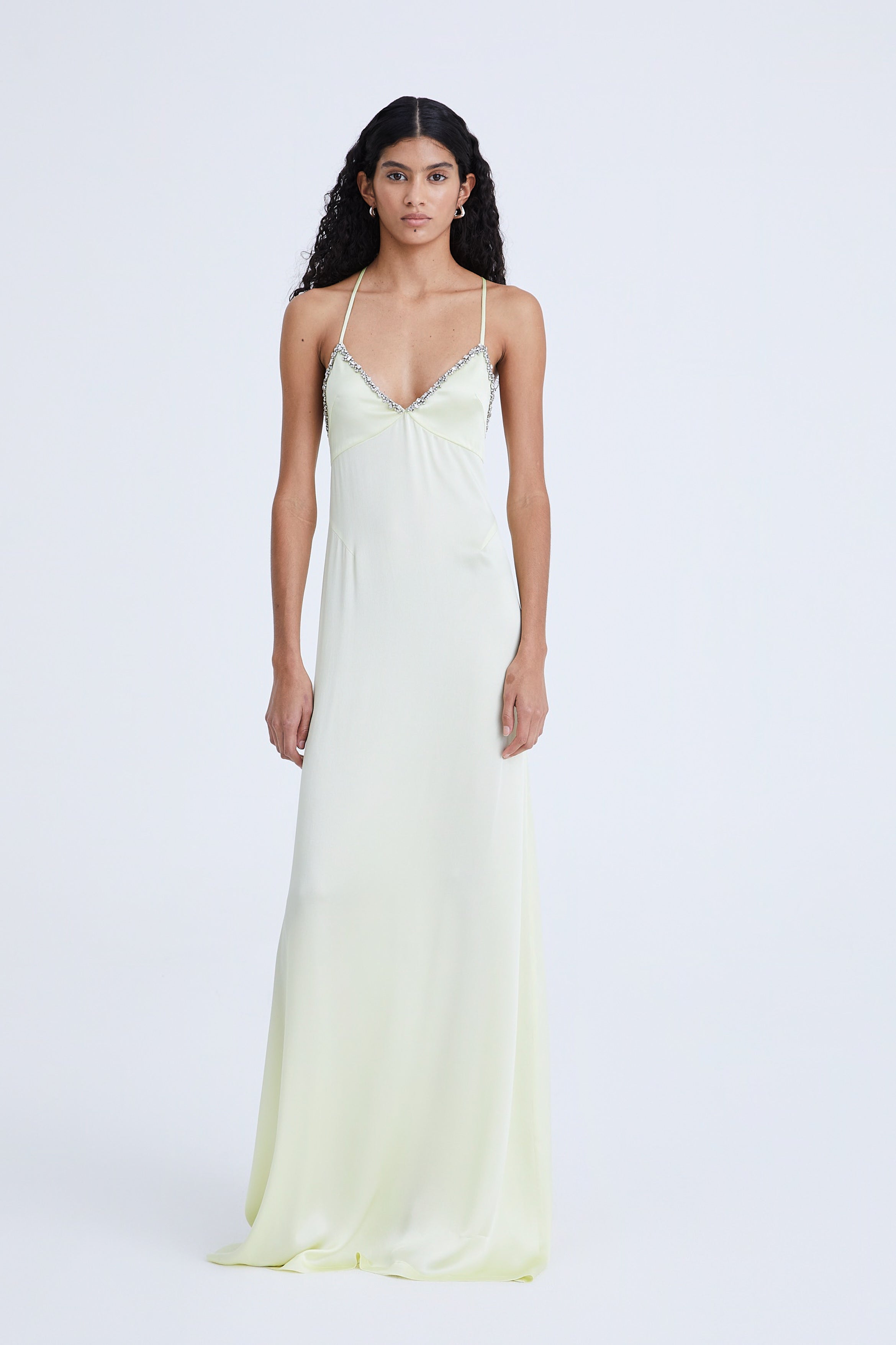 Long Satin Dress with Swarovski AmenStyle dress AMEN.
