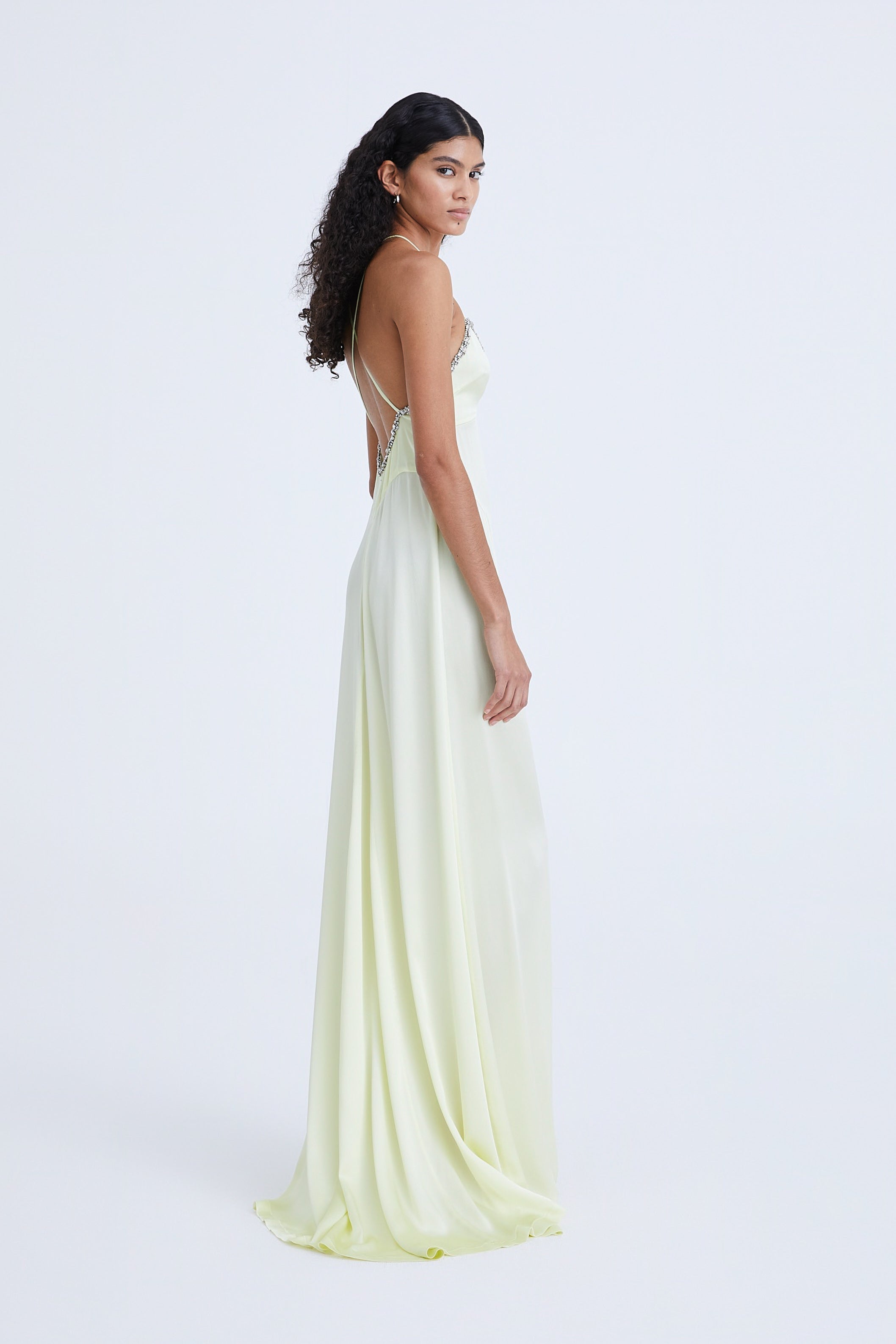 Long Satin Dress with Swarovski AmenStyle dress AMEN.
