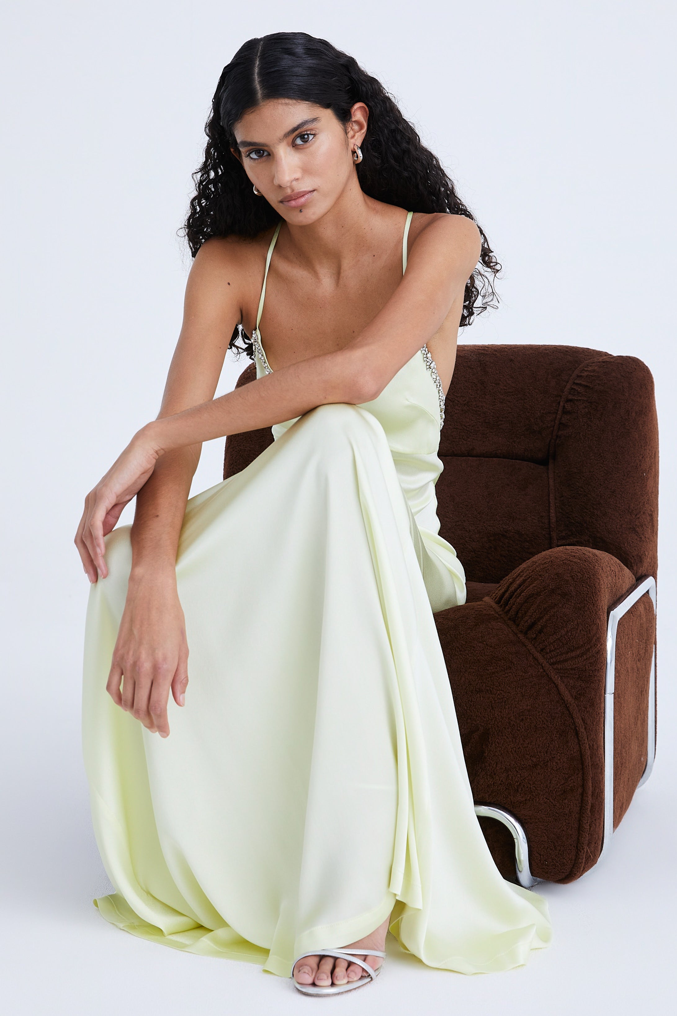 Long Satin Dress with Swarovski AmenStyle dress AMEN.