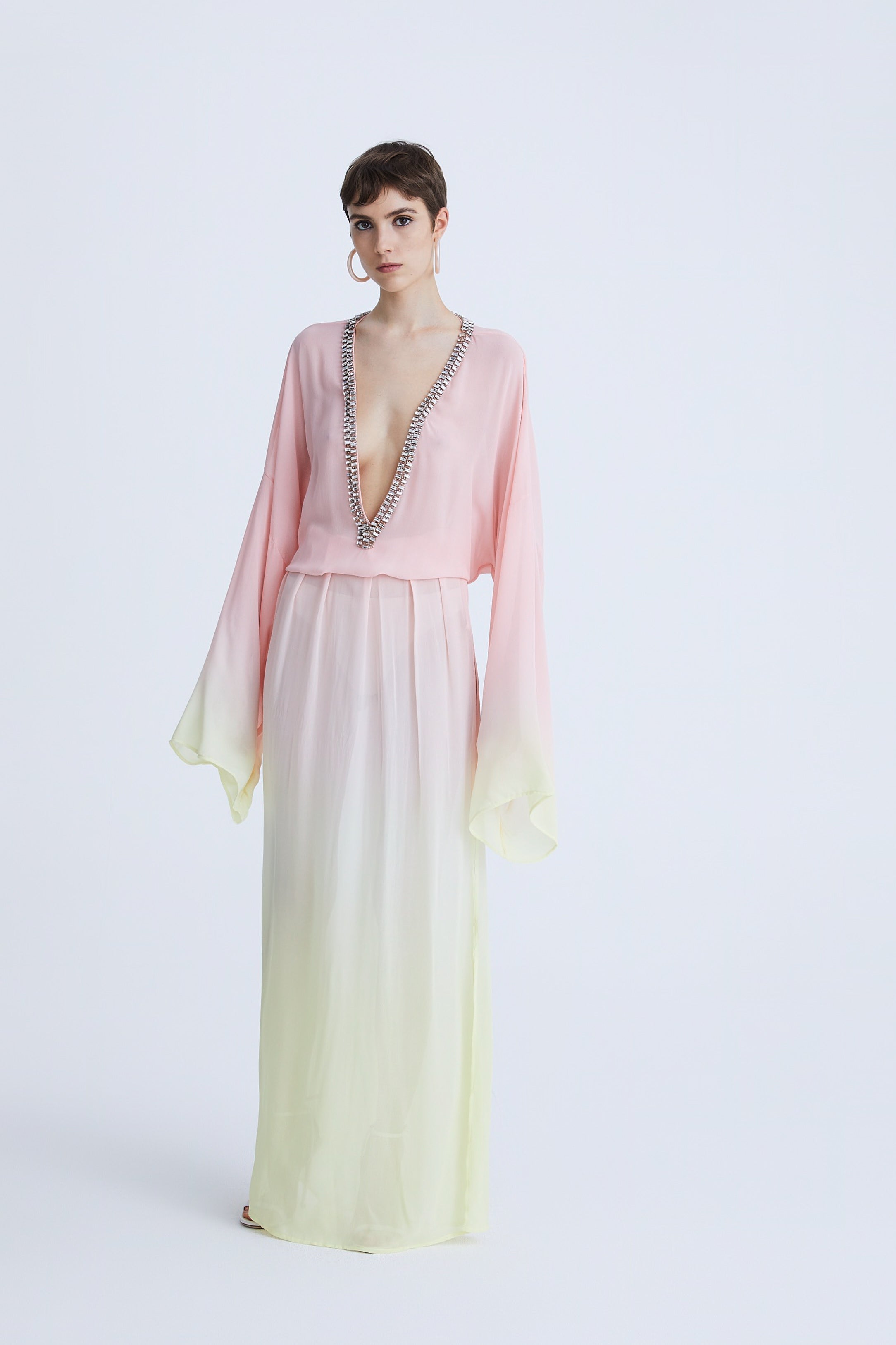 Lime Pink Ombrè Kaftan