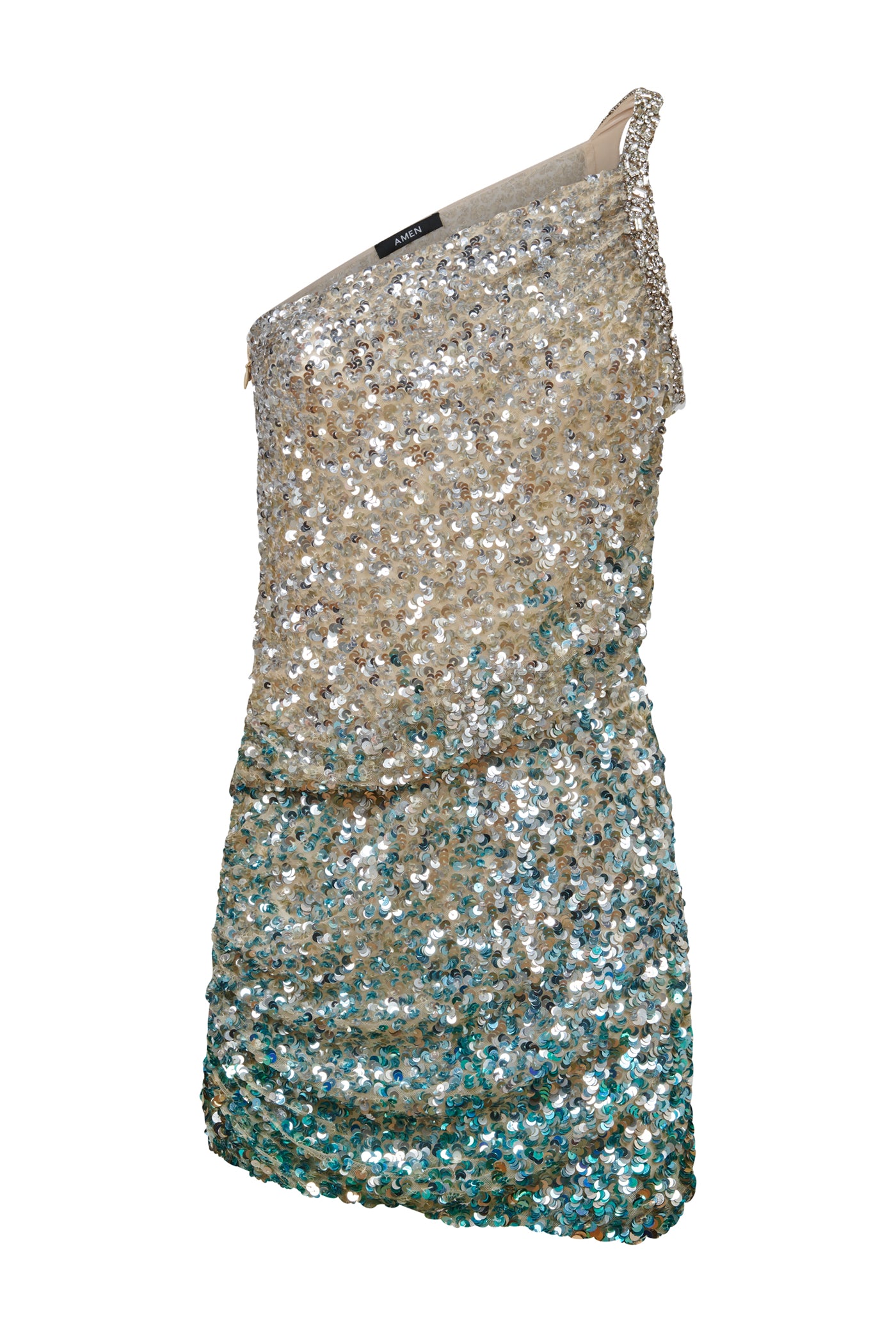 Sequin One-Shoulder Dress
