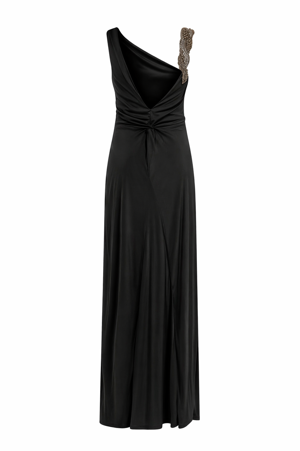 Draped One-Shoulder Long Dress