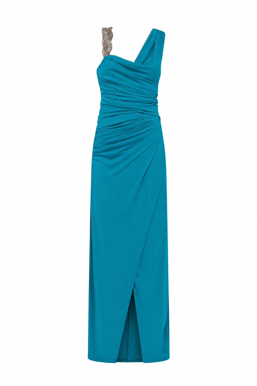 Draped One-Shoulder Long Dress