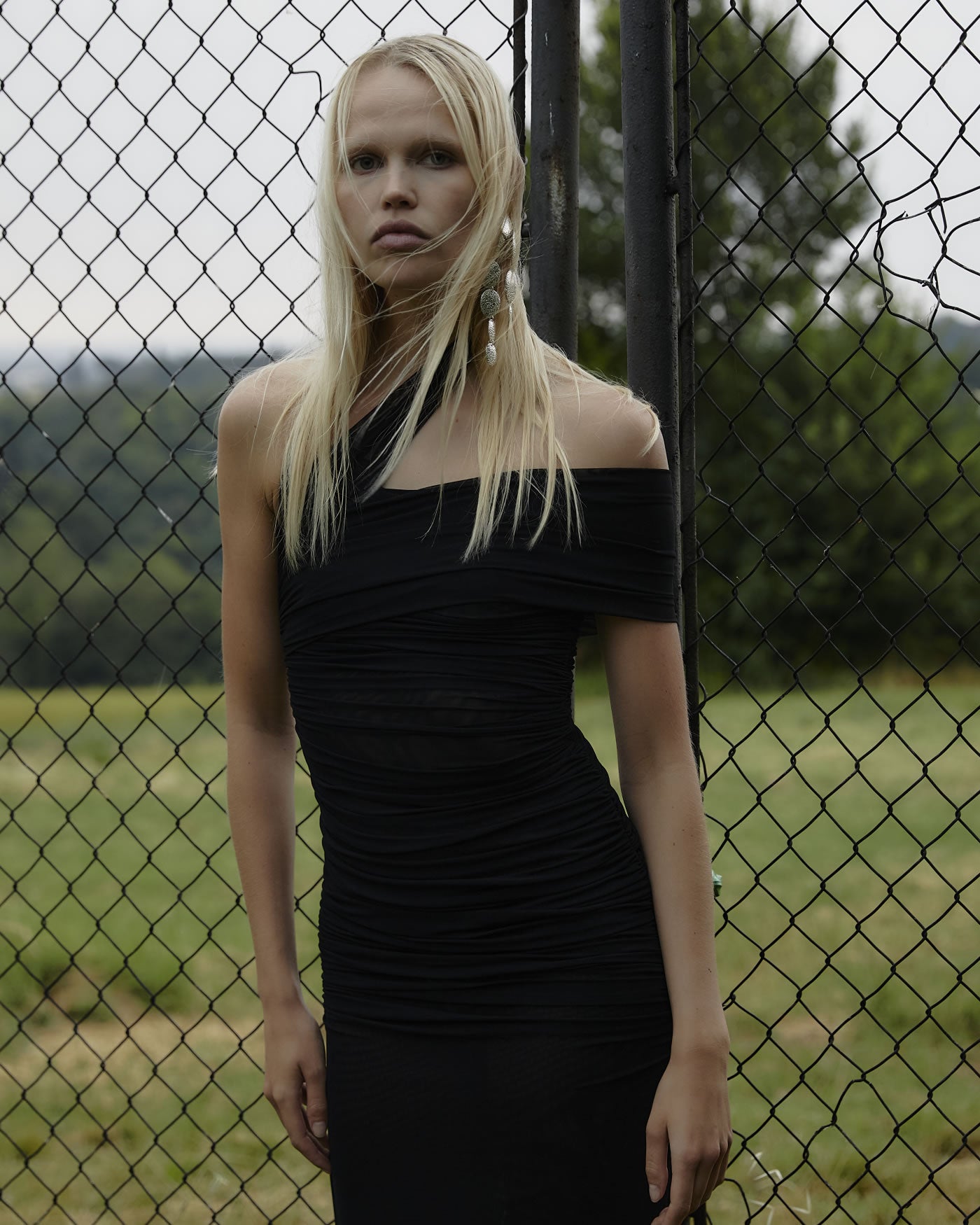 Long Dress in Stretch Net