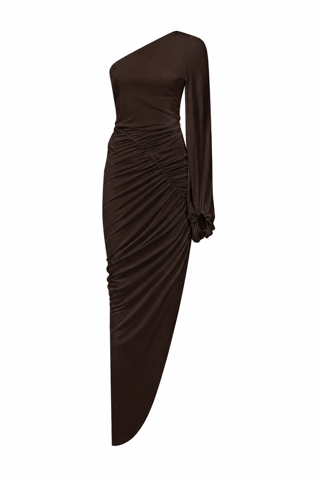 Draped One-Shoulder Jersey Dress
