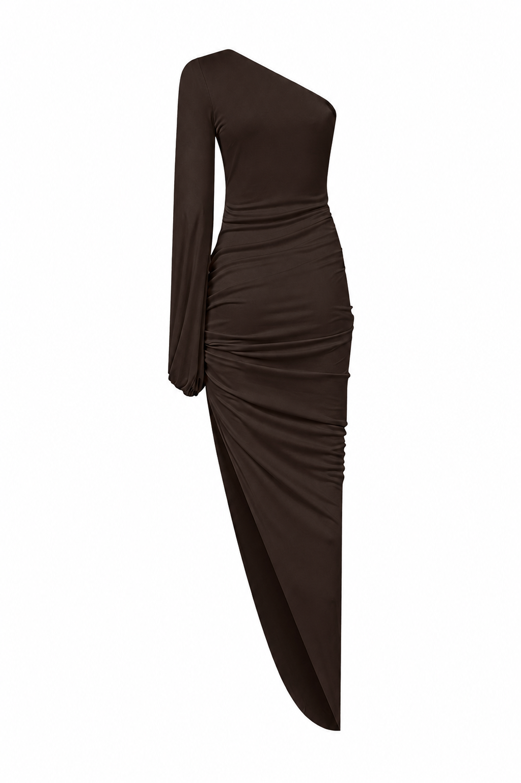 Draped One-Shoulder Jersey Dress