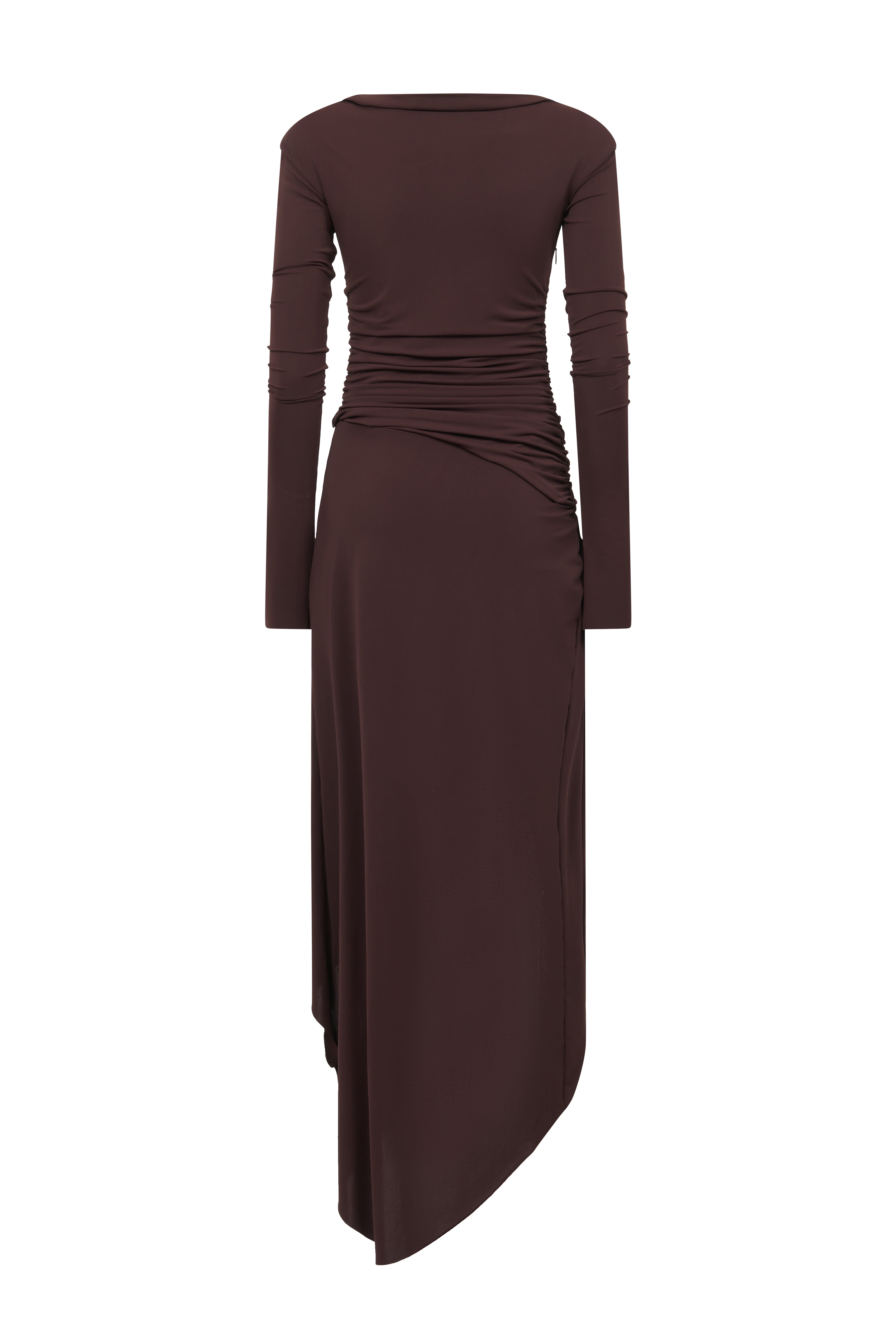 Long Draped Fluid Jersey Dress