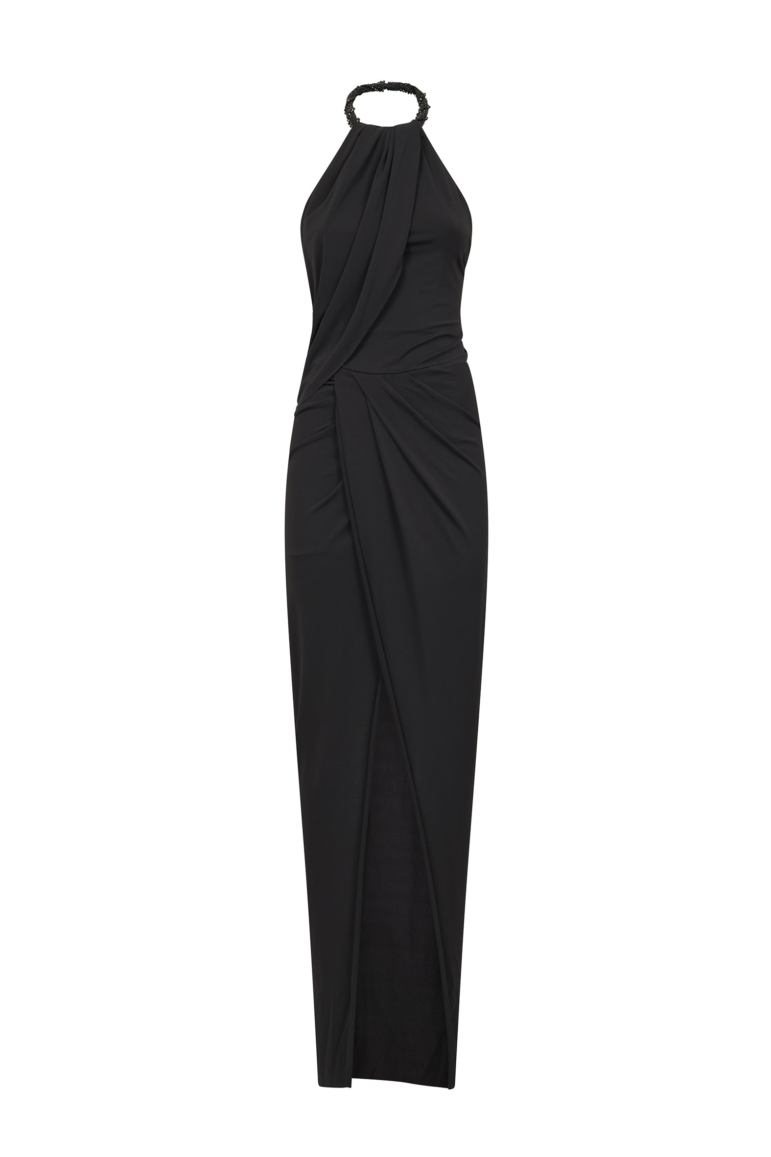 Long Draped Fluid Jersey Dress