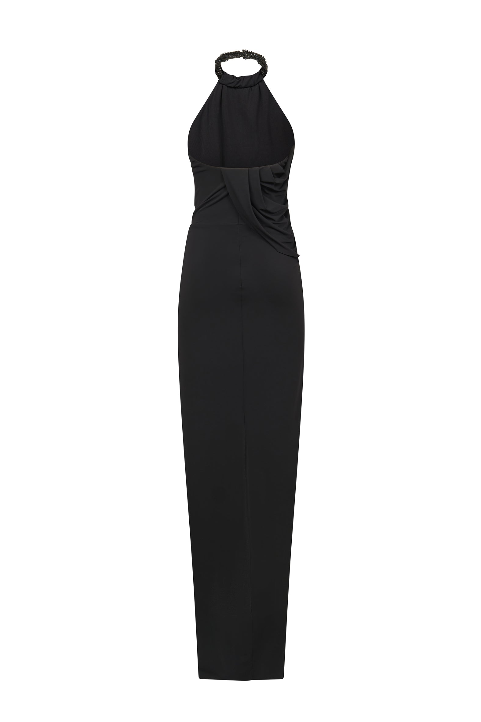 Long Draped Fluid Jersey Dress