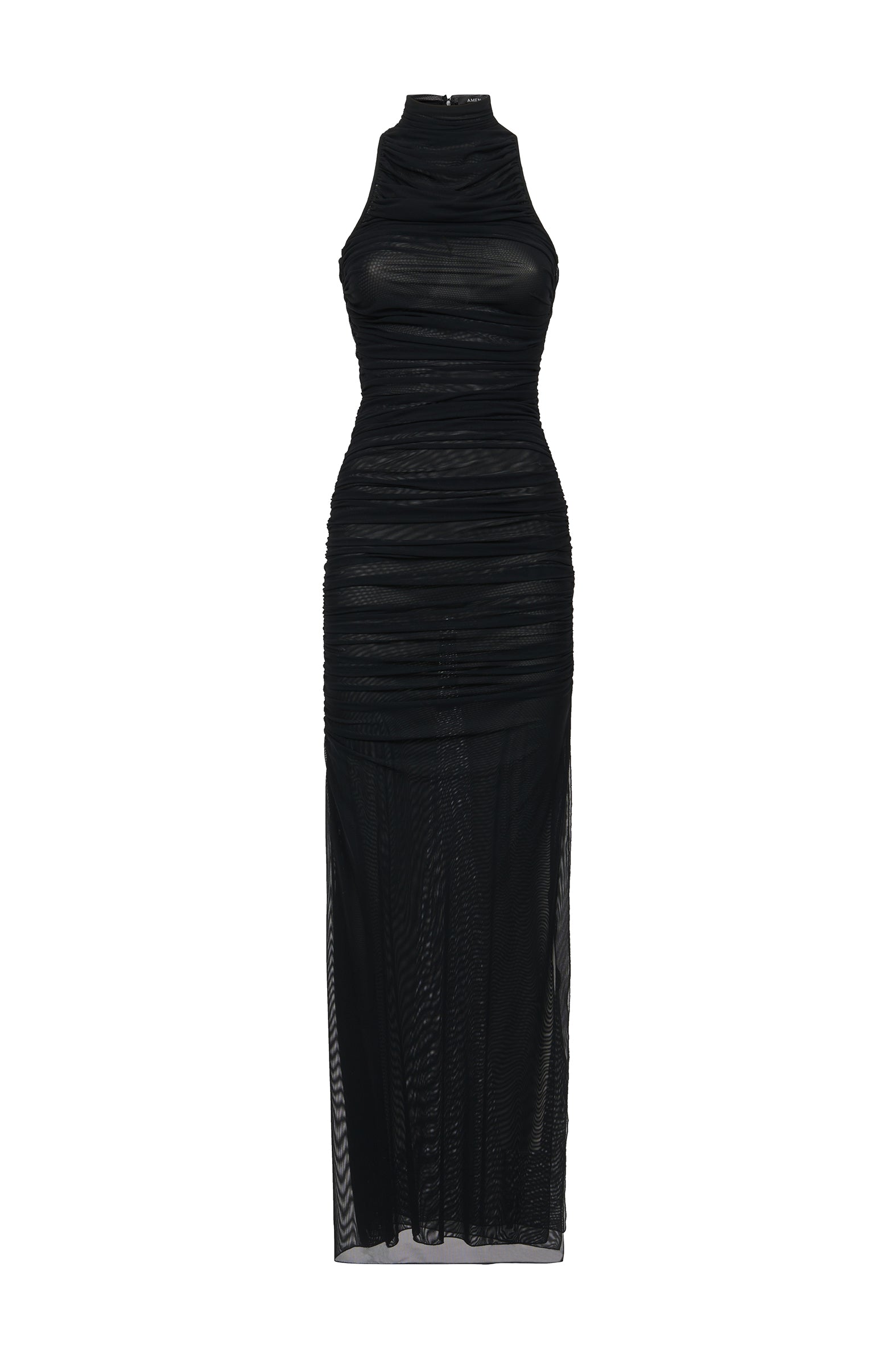Long Net Ruched Dress