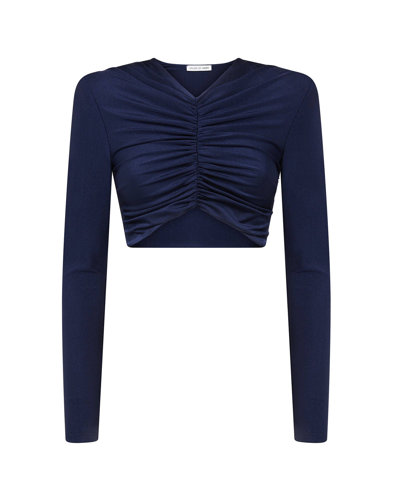 Crop top in lycra with gather AmenStyle top House Of Amen.