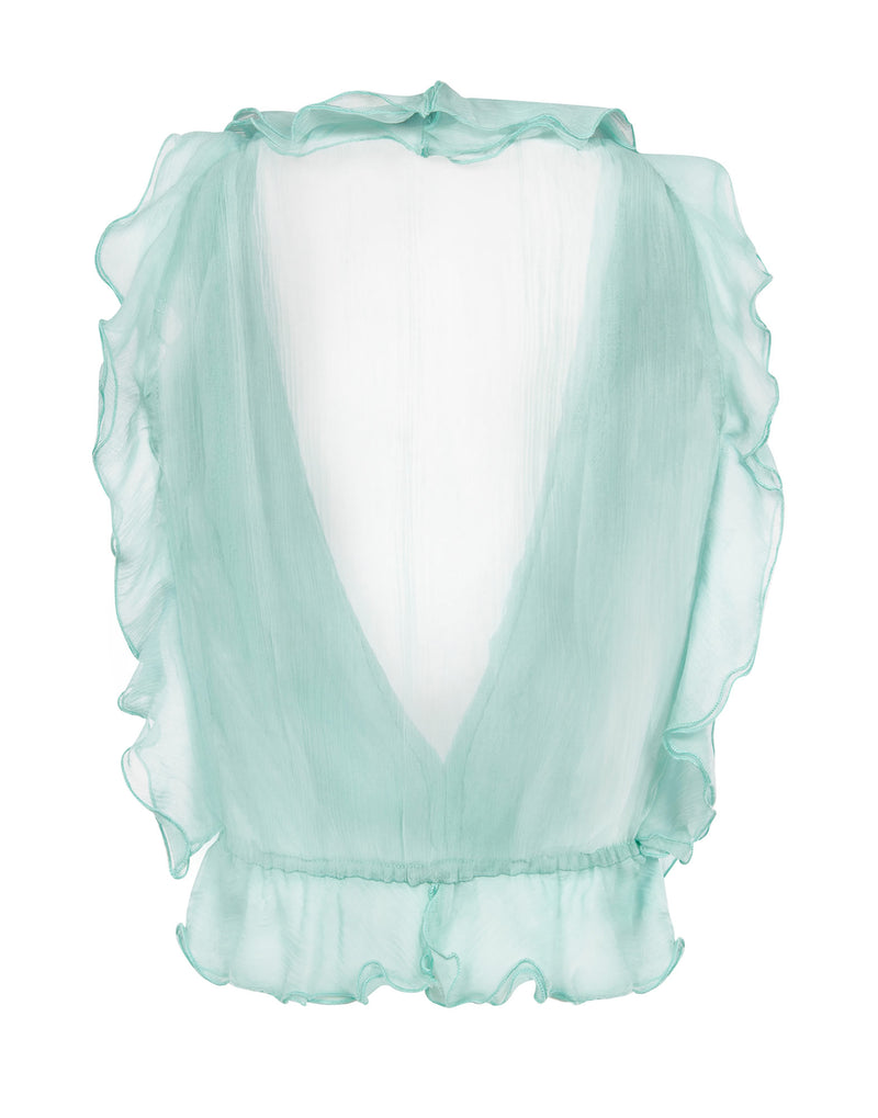 Top in chiffon with rouches
