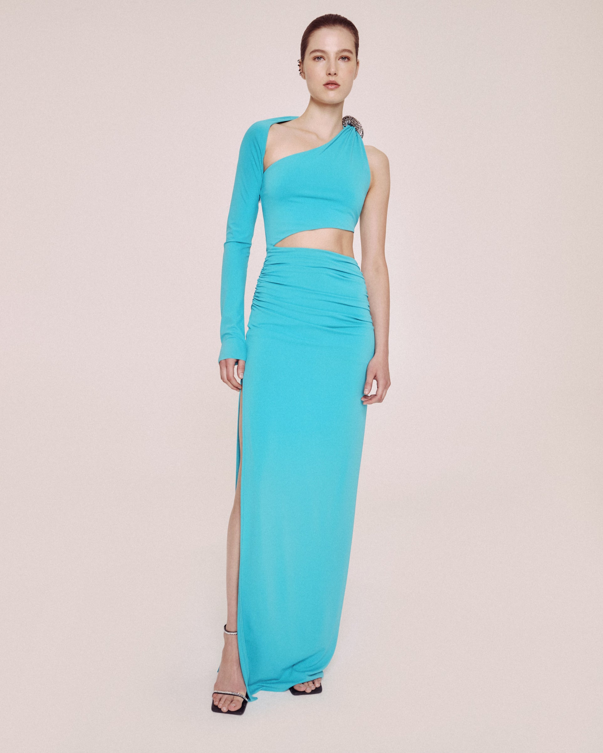 Turquoise One-Shoulder dress
