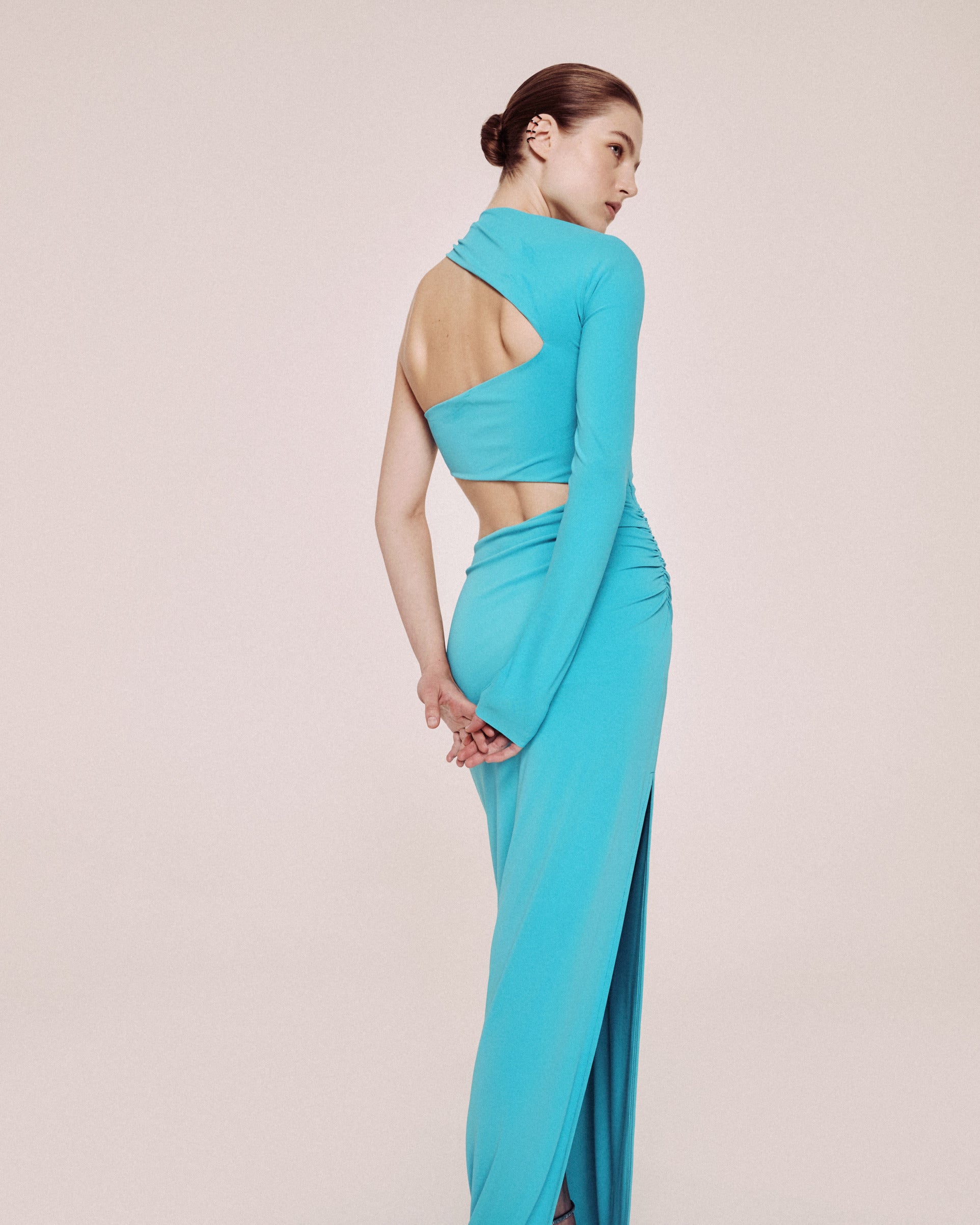 Turquoise One-Shoulder dress