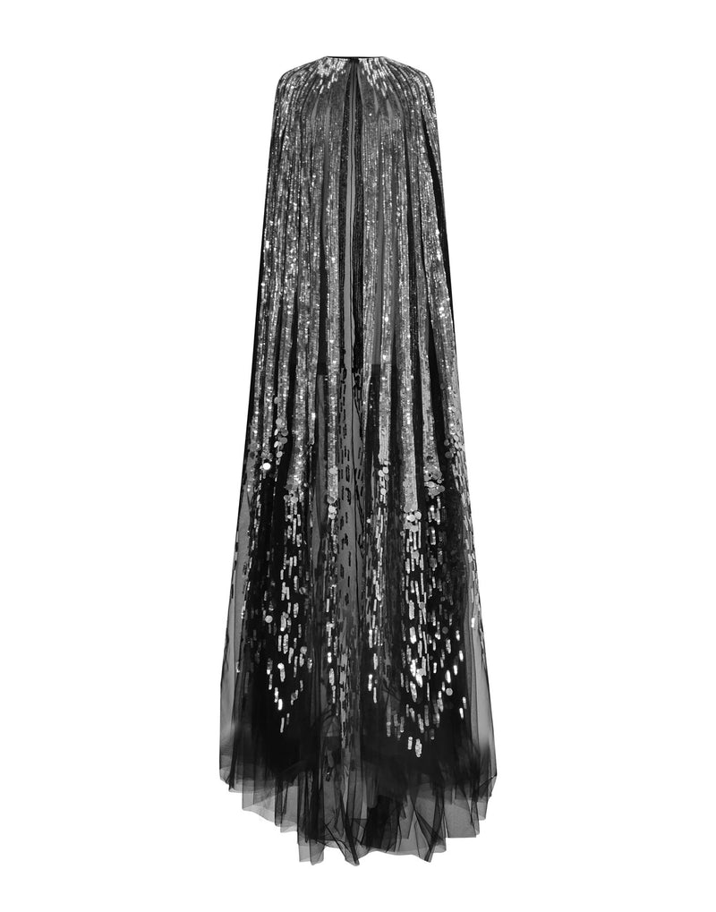 Embroidered tulle cape