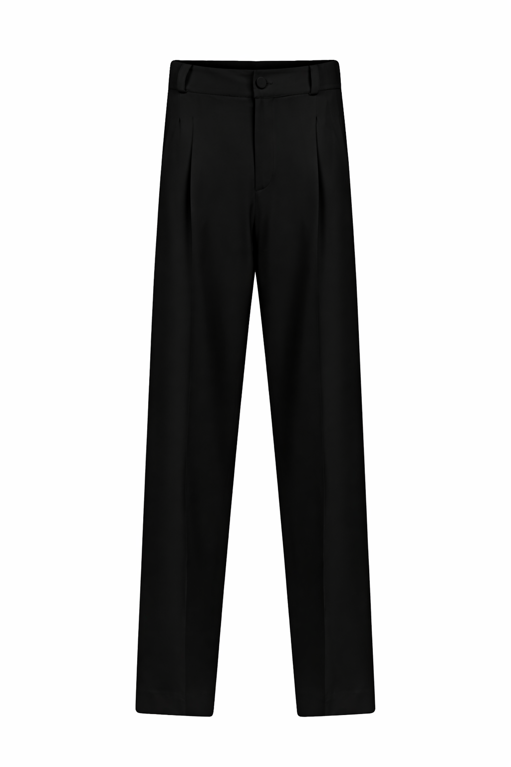 AMEN pants in crepe with straight leg and tailored fit, front view