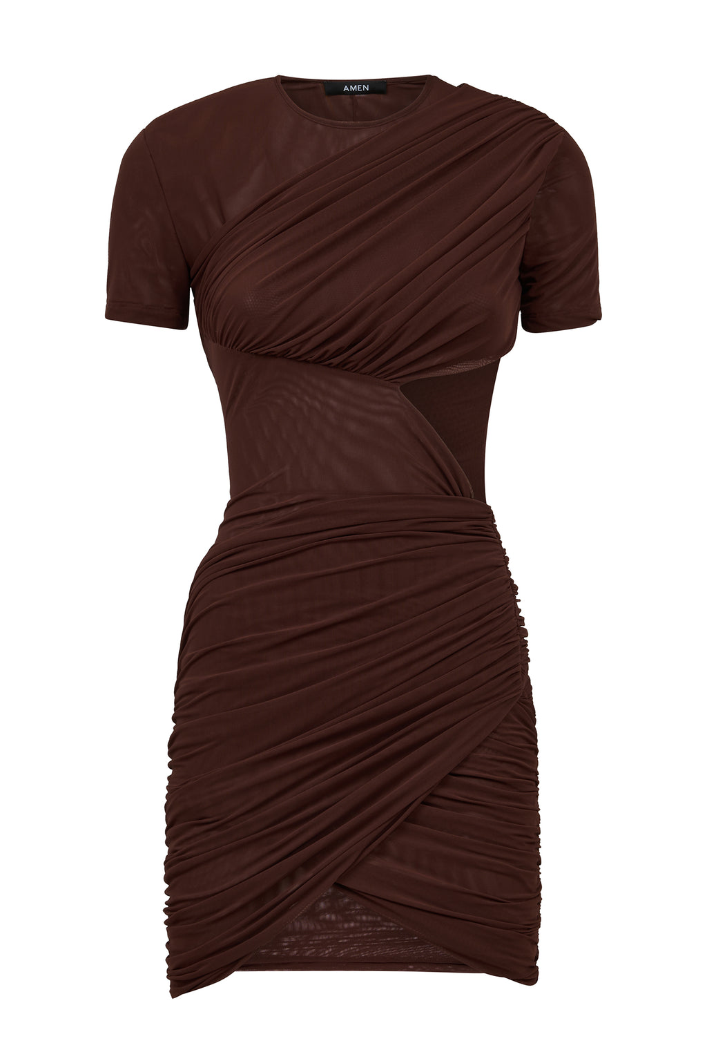 fitted draped polyamide dress MIUSOL Plus Contrast Lace Draped Side Split Thigh Evening Party Fitted Dress