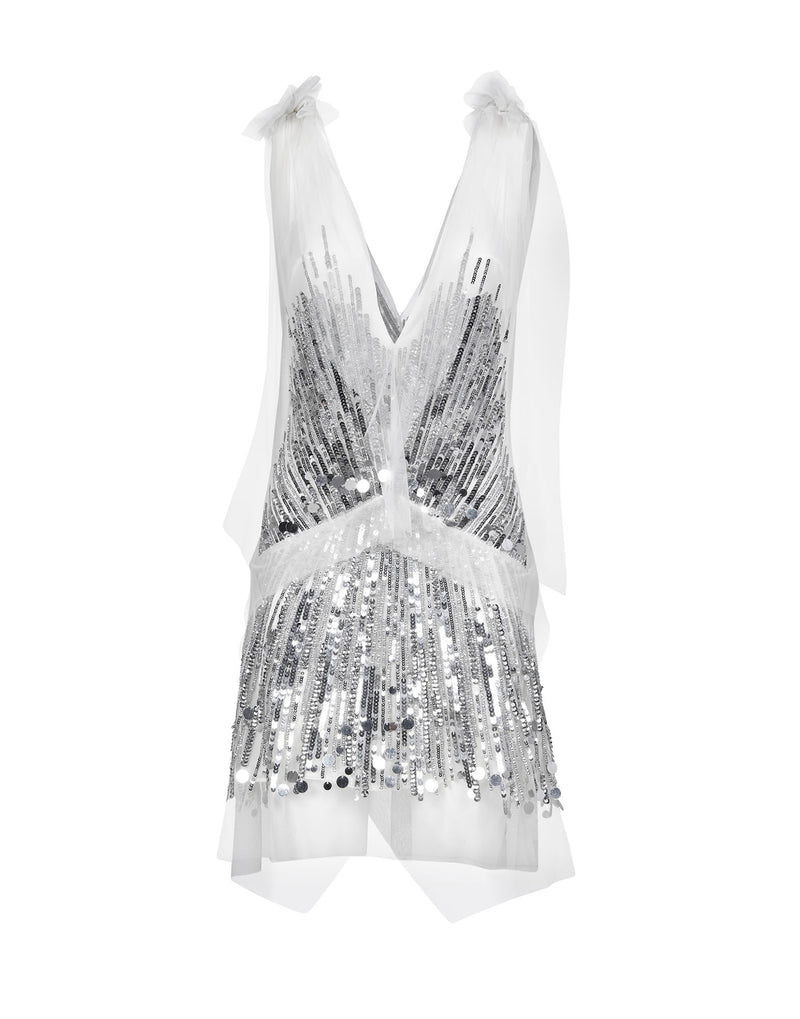 Paillettes embroidery dress