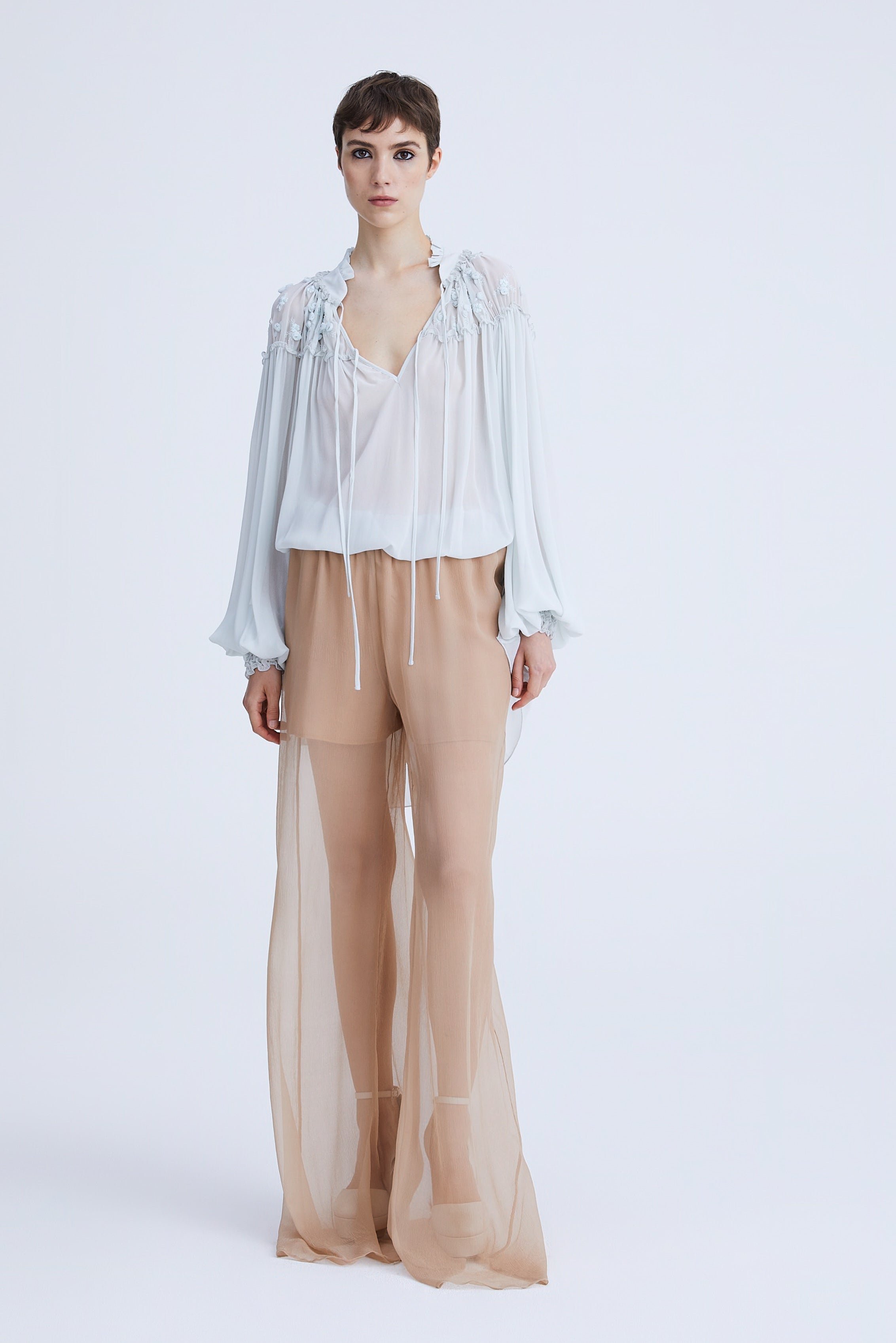Silk Chiffon Pants