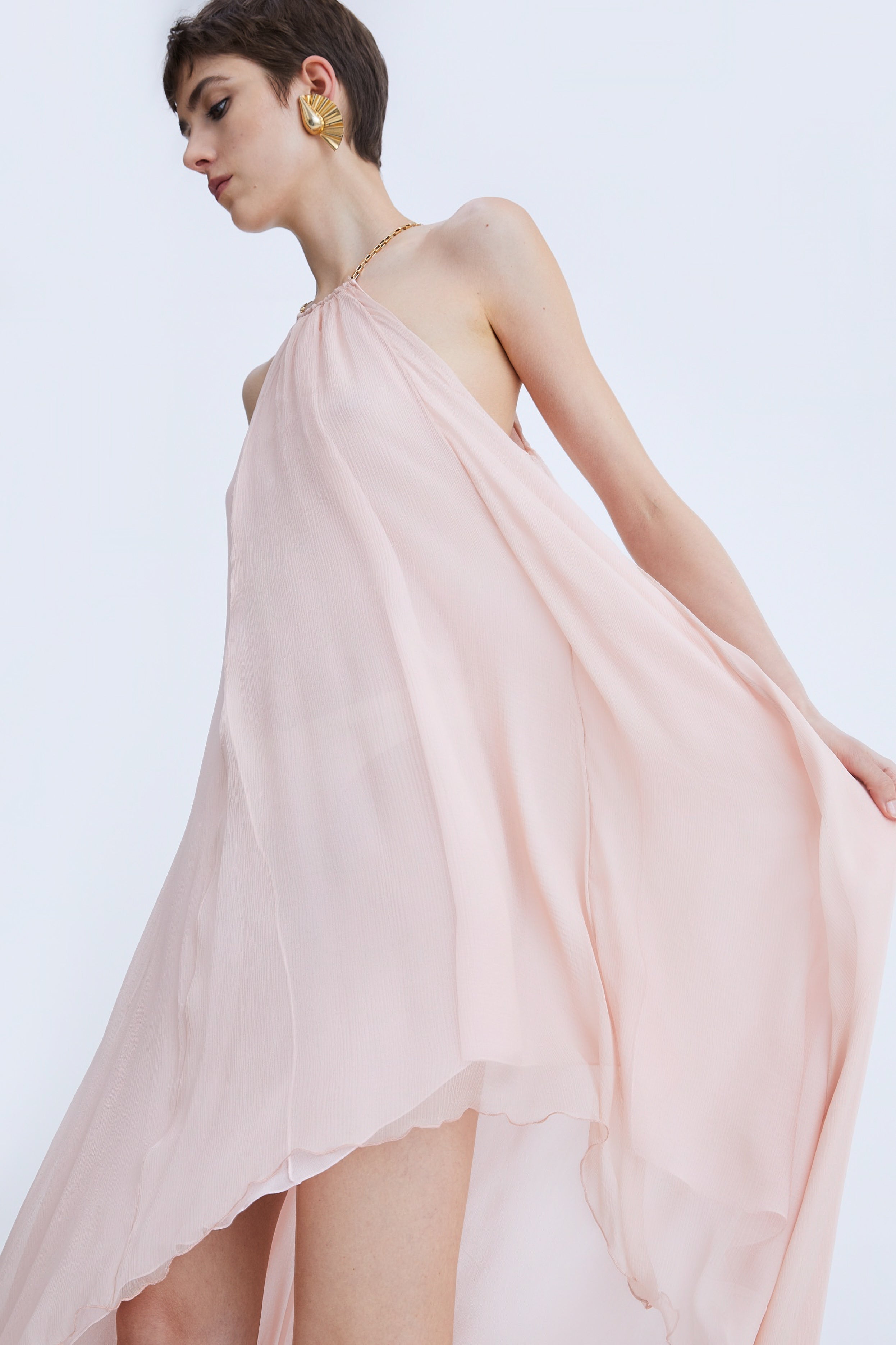 Long Silk Chiffon Dress