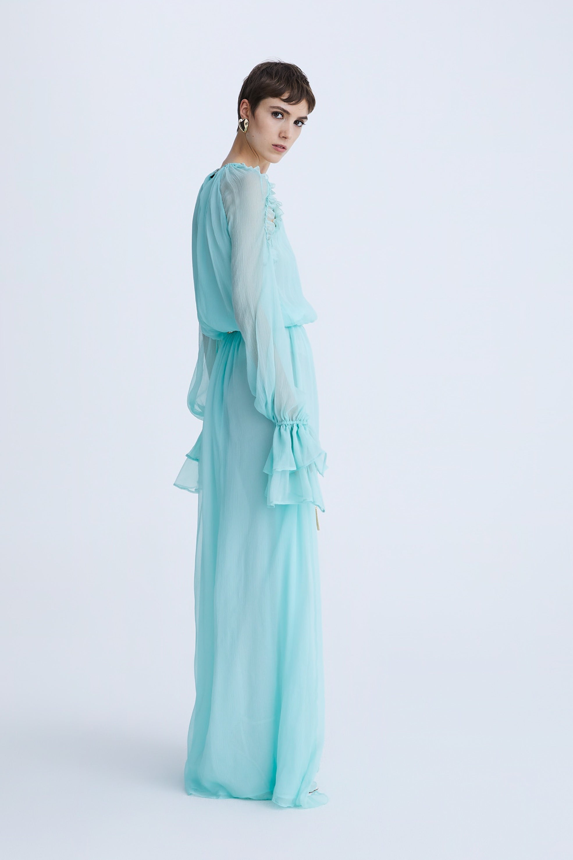 Long Silk Chiffon Dress