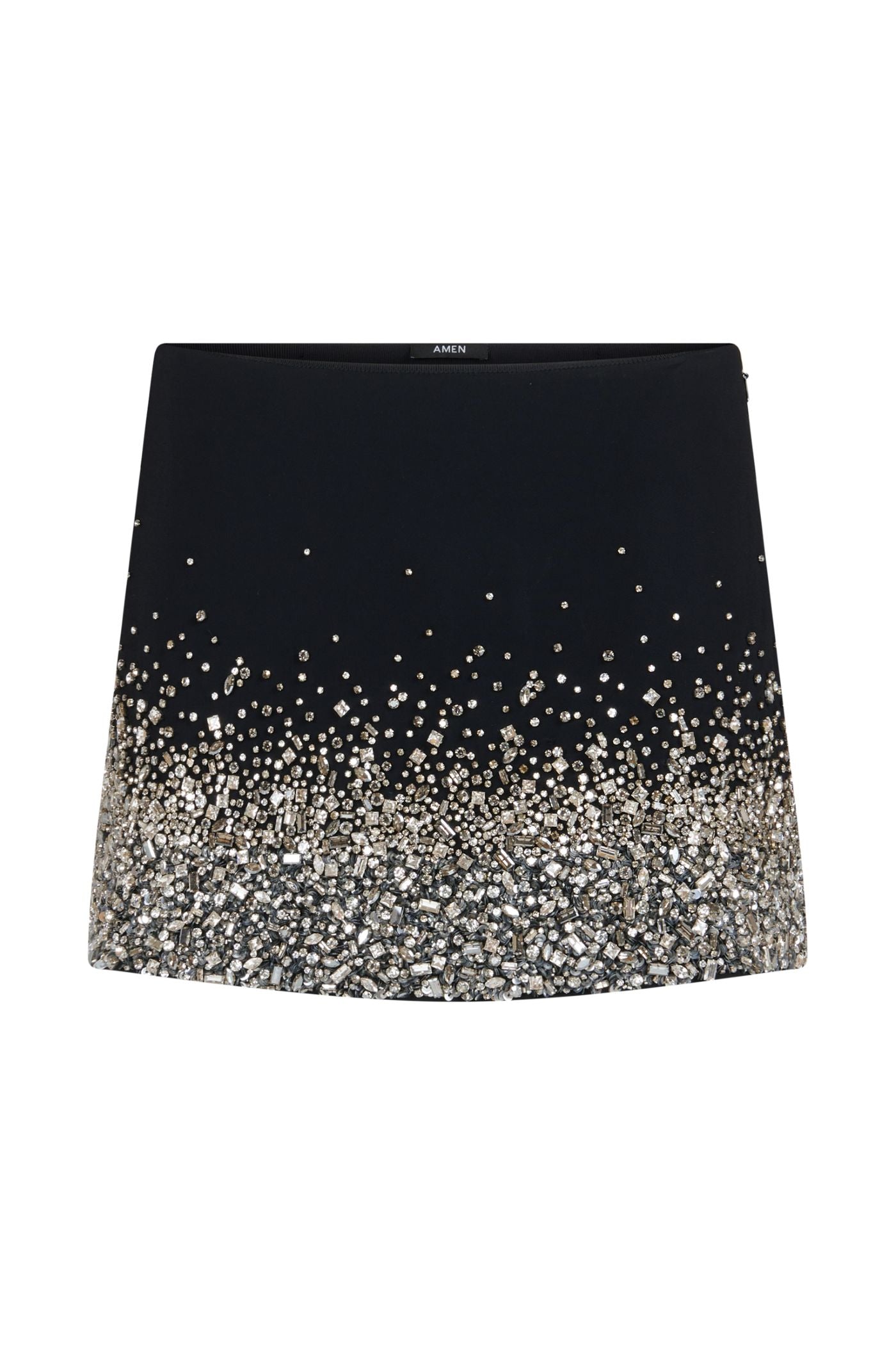 Embroidered Crepe Mini Skirt
