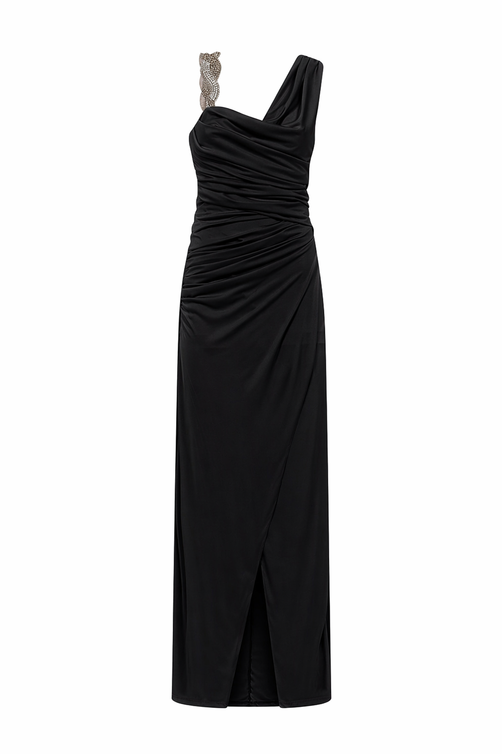 Draped One-Shoulder Long Dress