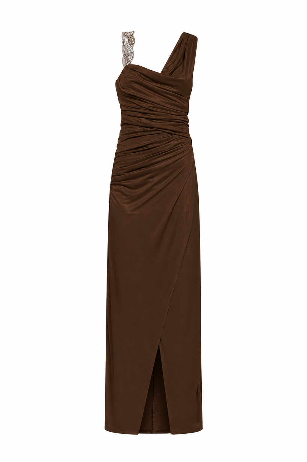 Draped One-Shoulder Long Dress