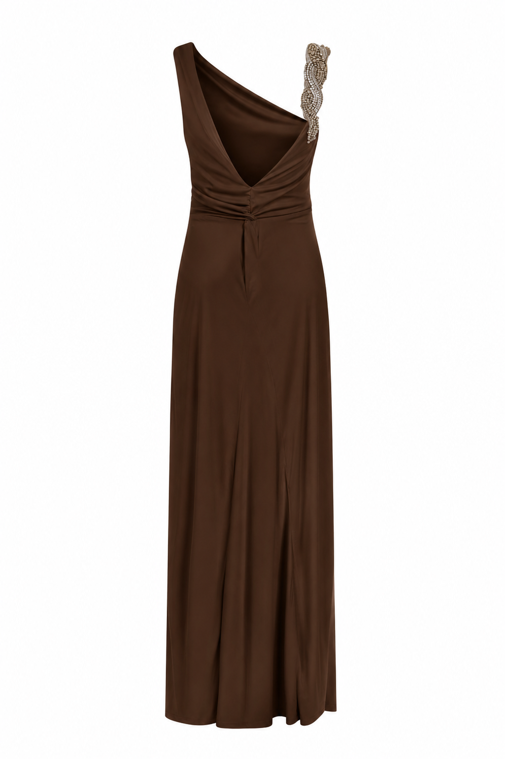 Draped One-Shoulder Long Dress