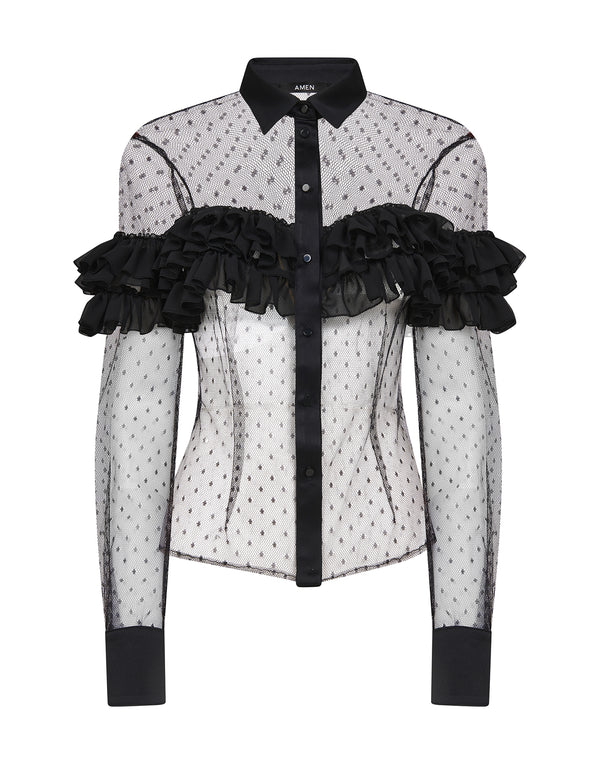 Point d'esprit blouse