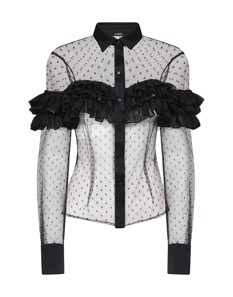 Point d'esprit blouse
