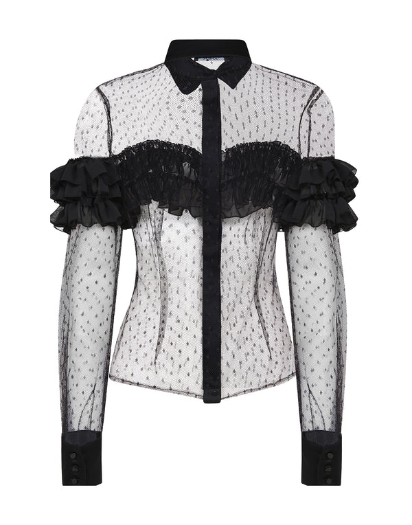 Point d'esprit blouse