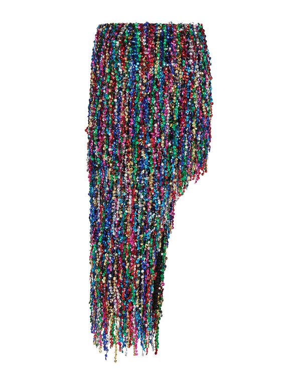 Embroidered Fringes Skirt