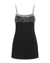 Embroidered dress in crepe