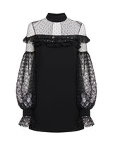Crepe and lace dress