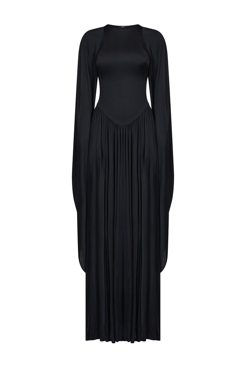 Draped Long Jersey Dress