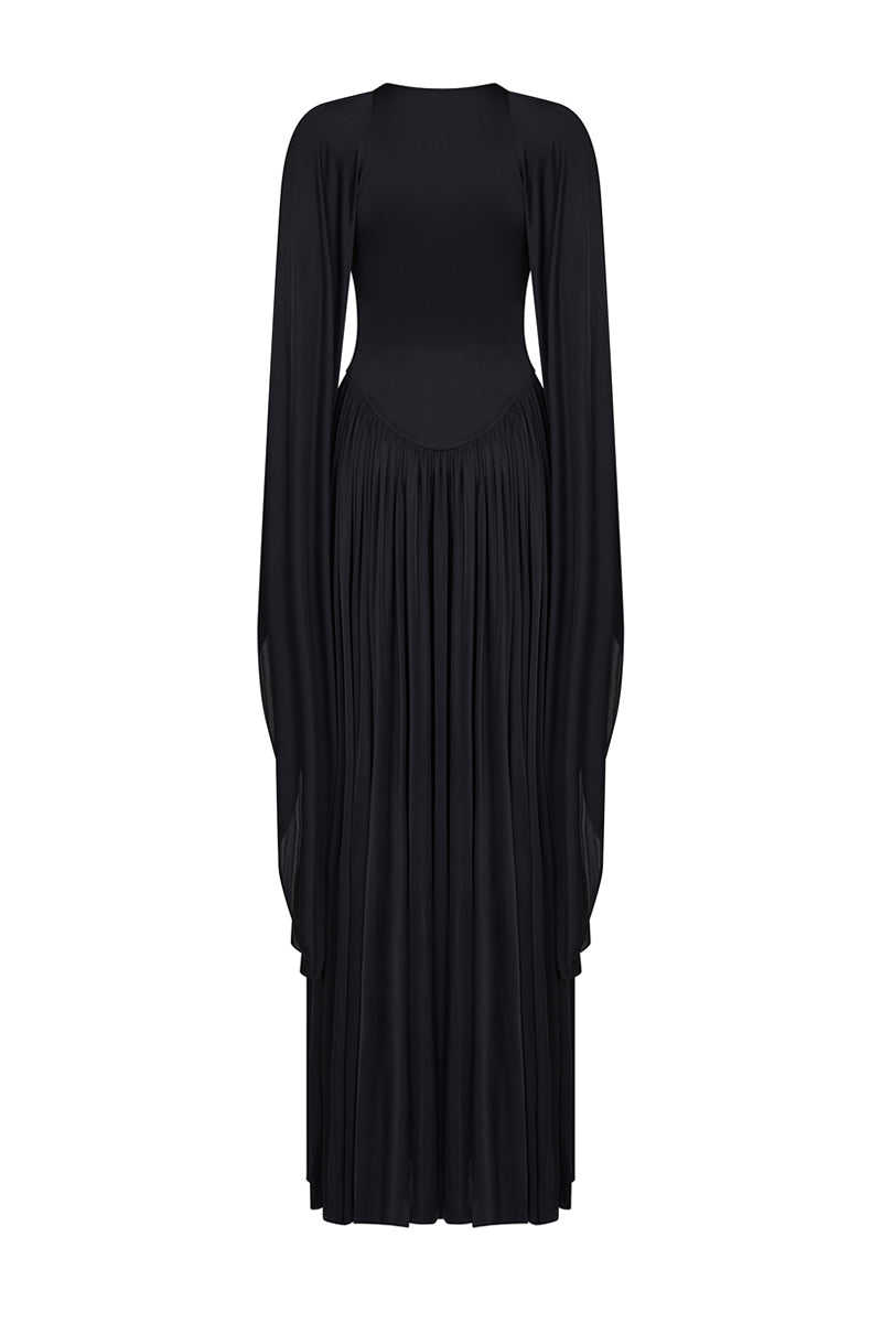 Draped Long Jersey Dress