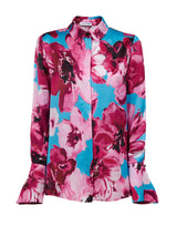 Shirt in printed satin