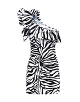 Short dress in printed lycra