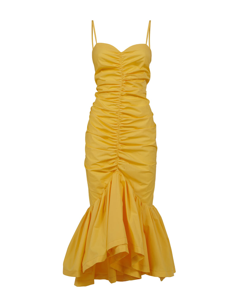 Long dress with ruffle