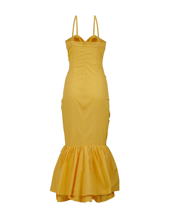 Long dress with ruffle