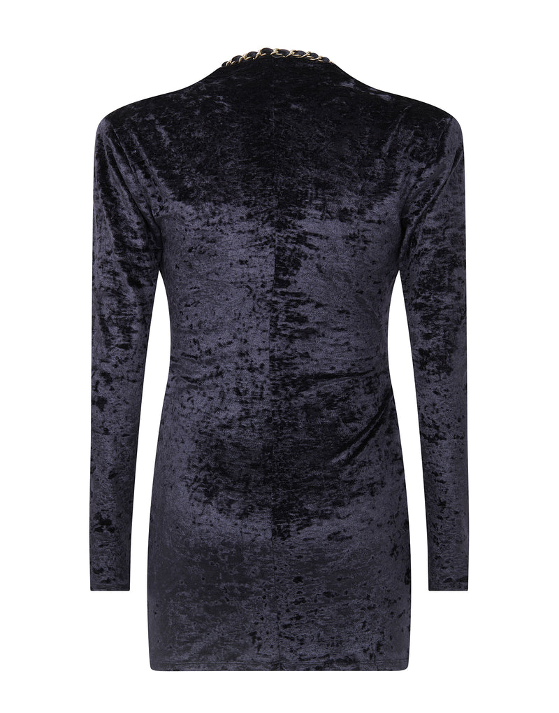 Dress in crushed velvet chain
