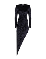 Long dress in crushed velvet